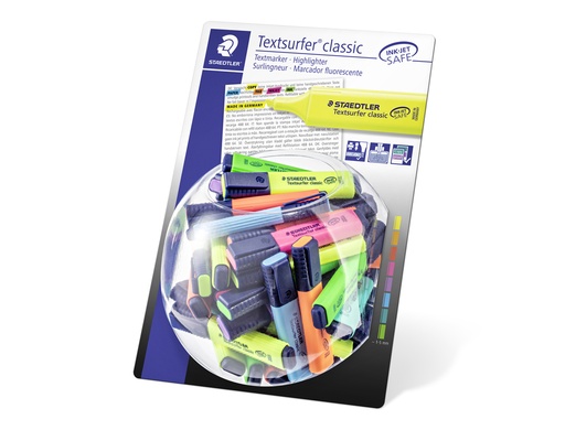 STAEDTLER - MARCADOR FLUORESCENTE 364 TEXTSURFER CLASSIC COLORES SURTIDOS -EXPOSITOR 100U- (Ref.364 V100P)