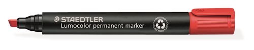 STAEDTLER - MARCADOR PERMANENTE 350 LUMOCOLOR BISELADO ROJO (Ref.350-2)
