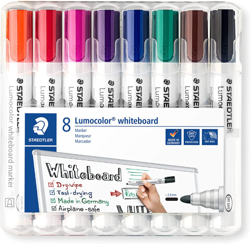 STAEDTLER - MARCADOR PIZARRA 351 LUMOCOLOR CONICO BOX de 8 (Ref.351 WP8)