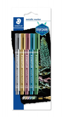 STAEDTLER - MARCADOR T.OPACA NO PERM. 8323 METALICO BLISTER de 5 (ORO, PLATA, ROJO, AZUL Y VERDE) (Ref.8323-S BK5)