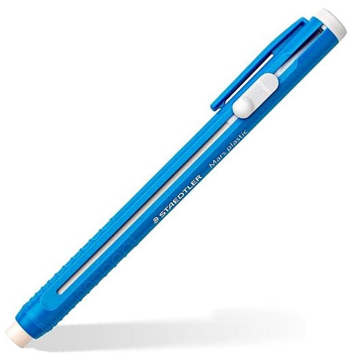 STAEDTLER - PORTAGOMAS MARS PLASTIC CON CLIP + GOMA DE RECARGA AZUL (Ref.528 50)