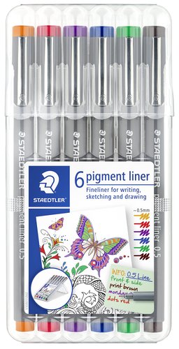 STAEDTLER - ROTULADOR CALIBRADO MICROMETRICO 308 0,5 MM ESTUCHE DE 6 UNIDADES COLORES SURTIDOS (Ref.30805-SSB6)