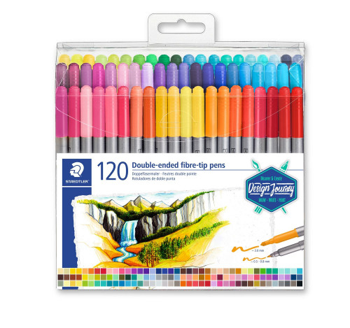 STAEDTLER - ROTULADOR FIBRA 3002 DESIGN JOURNEY DOBLE PUNTA ESTUCHE de 120 (Ref.3200 TB120)