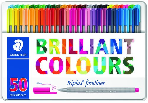 STAEDTLER - ROTULADOR FIBRA 334 TRIPLUS FINELINER BOX de 50 (Ref.334 M50)