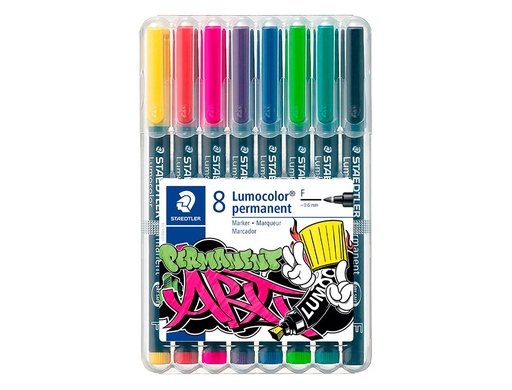 STAEDTLER - ROTULADOR LUMOCOLOR RETROPROYECCION PUNTA DE FIBRA 318 ESTUCHE DE 8 UNIDADES COLORES SURTIDOS (Ref.318 WP8-1)