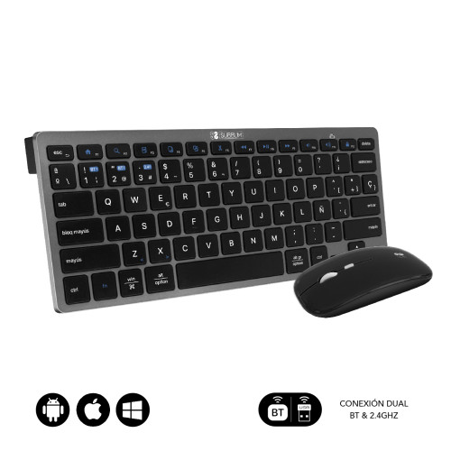 SUBBLIM - COMBO MULTIDISPOSITIVO COMPACTO GRIS/NEGRO (Ref.SUBKBC-OCO020)