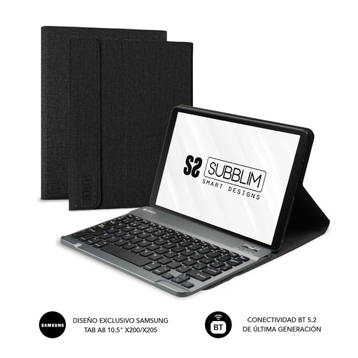 SUBBLIM - Funda con teclado KeyTab Pro BT Samsung GT A8 10.5“ X200/205 (Ref.SUBKT3-BTS055)