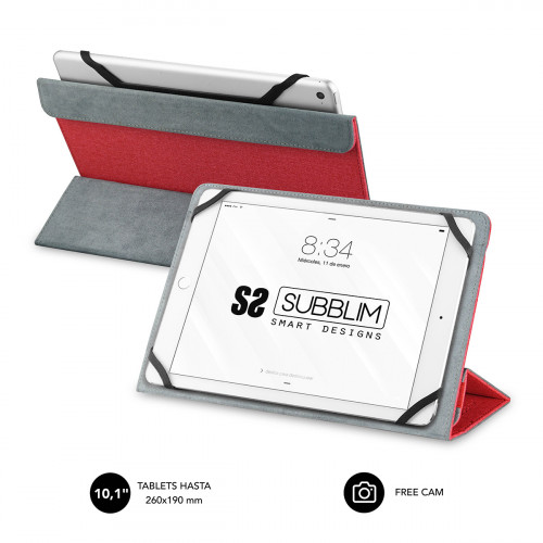 SUBBLIM - Funda Tablet Freecam Case 10,1" Red (Ref.SUB-CUT-2FC002)