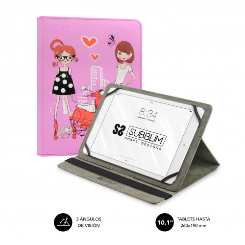 SUBBLIM - Funda Tablet Universal TRENDY CASE FASHION GIRLS 10.1" (Ref.SUB-CUT-4TC004)