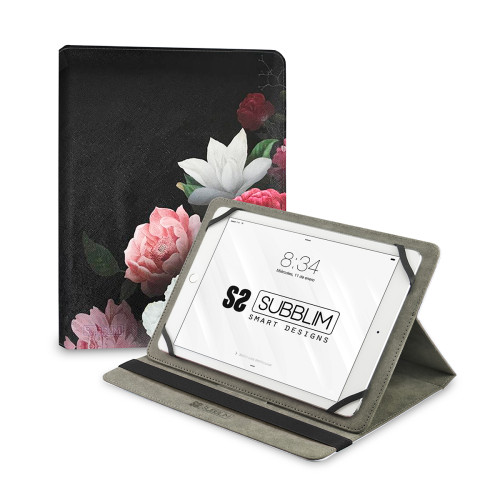 SUBBLIM - Funda Tablet Universal TRENDY CASE ROSAS 11" (Ref.SUBCUT-4TC011)