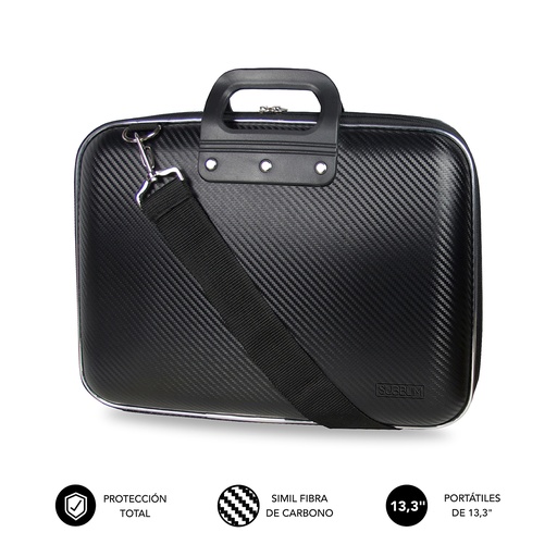 SUBBLIM - Maletín Ordenador EVA Laptop Bag Carbon 13,3" Black (Ref.SUB-LB-EVA0001)