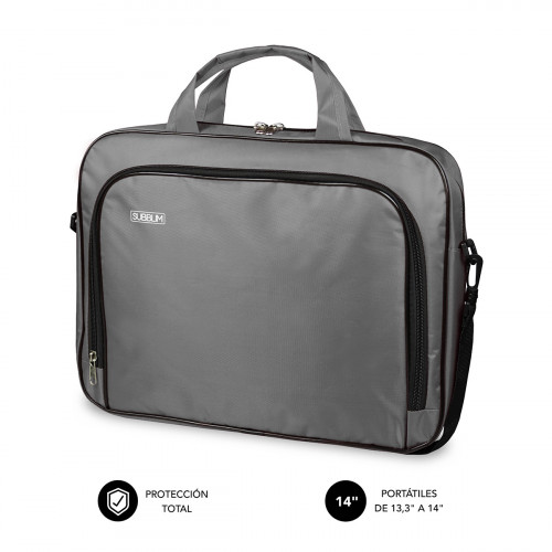 SUBBLIM - Maletín Ordenador Oxford Laptop Bag 13,3"-14" Grey (Ref.SUB-LB-1OLB031)