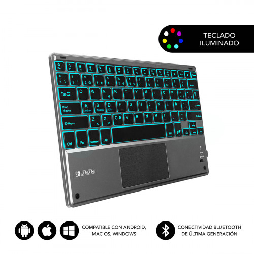 SUBBLIM - Teclado Bluetooth Smart Backlit BT Keyboard Touchpad Grey (Ref.SUB-KBT-SMBT51)
