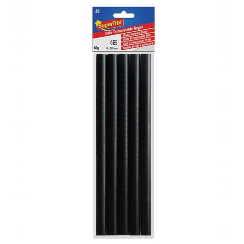 SUPERTITE - COLA TERMOFUSIBLE en BARRA NEGRO 11x180 mm. blister de 5 (Ref.2748)