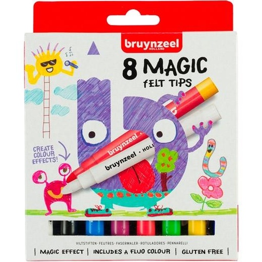 TALENS - BRUYNZEEL ESTUCHE 8 ROTULADORES KIDS MÁGICOS COLORES SURTIDOS (Ref.60126008)