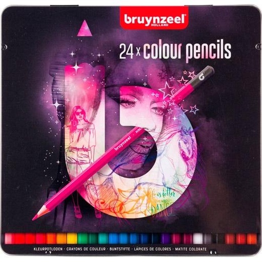 TALENS - BRUYNZEEL ESTUCHE METÁLICO 24 LÁPICES DE COLORES CLAROS SURTIDOS (Ref.60212124)
