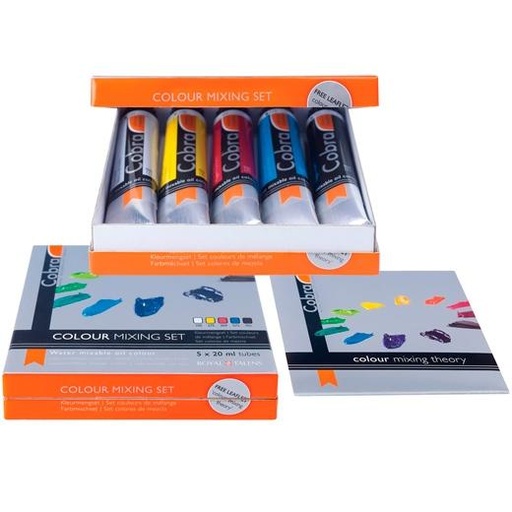 TALENS - COBRA SET DE PINTURAS AL ÓLEO 5 TUBOS DE 20ML COLORES DE MEZCLA SURTIDOS (Ref.21820405)