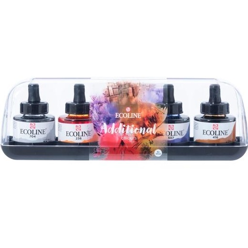 TALENS - ECOLINE SET ADICIONAL 5 BOTELLAS DE 30ML ACUARELA LÍQUIDA COLORES SURTIDOS (Ref.11259901)