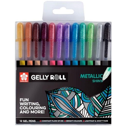 TALENS - SAKURA ESTUCHE 12 BOLÍGRAFOS COLECCIÓN EXCLUSIVA GELLY ROLL METALLIC C/SURTIDOS (Ref.POXPGBMET12)