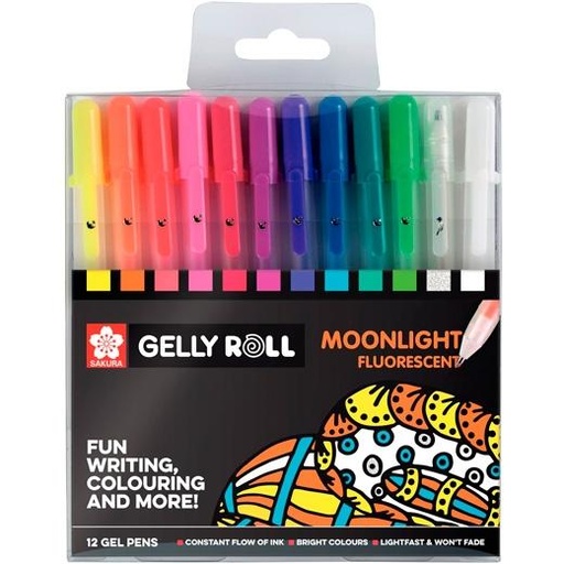 TALENS - SAKURA ESTUCHE 12 BOLÍGRAFOS GELLY ROLL MOONLIGHT COLORES SURTIDOS (Ref.POXPGBMOO12)