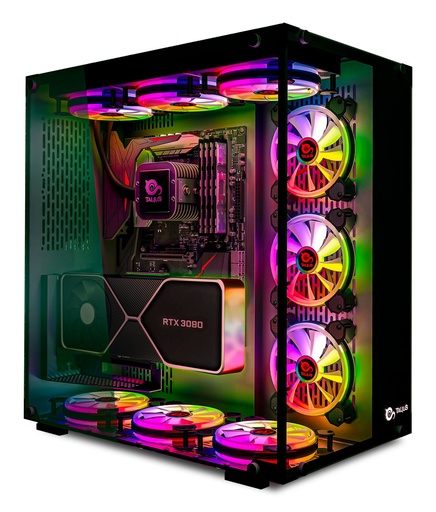TALIUS - caja Atx gaming Cronos Negra RGB cristal templado USB 3.0 (Incluye 3 ventiladores) (Ref.TAL-CRONOS)