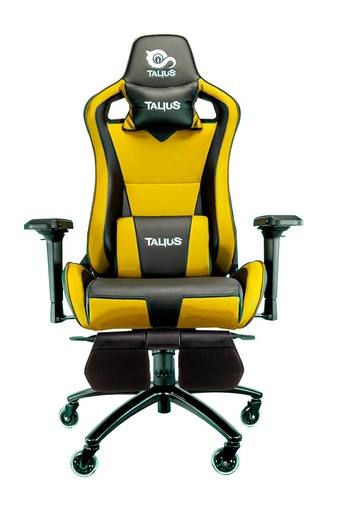TALIUS - silla Caiman V2 gaming black/yellow, reposapies, 4D, Frog, base metal, ruedas 75mm silicona, (Ref.TAL-CAIMAN-YLW)