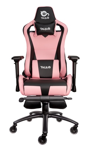 TALIUS - silla Caiman V2 gaming negra/rosa reposapies, 4D, Frog, base metal, ruedas 75mm silicona, gas (Ref.TAL-CAIMAN-PNK)