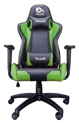 TALIUS - silla Gecko V2 gaming negra/verde, brazos fijos, butterfly, base nylon, ruedas nylon (Ref.TAL-GECKO-GRN)