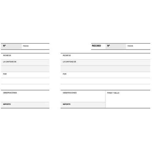 TALONARIOS - APLI TALONARIO RECIBO CON MATRIZ TERCIO APAISADO LITO A-16 MICROPERFORADO (Ref.12715)