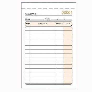 TALONARIOS - TALONARIO CAMAREROS ESPECIAL BOLSILLO ORIGINAL SOLO NUMERADO (Ref.T-160N)