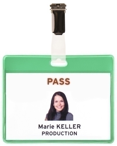 TARIFOLD - FUNDA DISTINTIVO PVC con PINZA 82,5x103mm VERDE PAQUETE de 25 (Ref.200505)