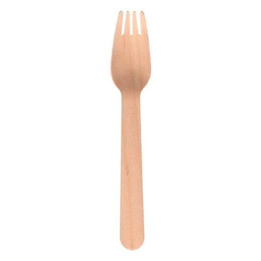 TENEDOR MADERA 16CM MARRÓN -100U- (Ref.33242)