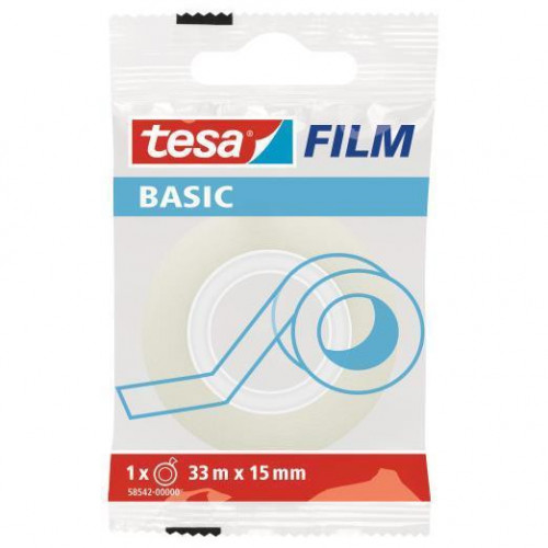 TESA - CINTA ADHESIVA BASIC TRANSPARENT rollo 33x15 (Ref.58542-00000-00)