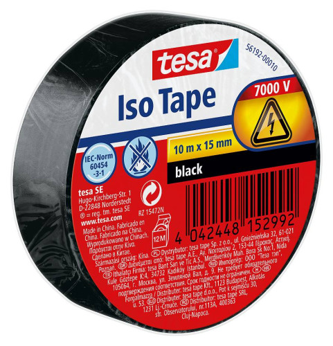 TESA - ROLLO CINTA AISLANTE PVC 15MMX10METROS NEGRA (Ref.56192-00010-22)