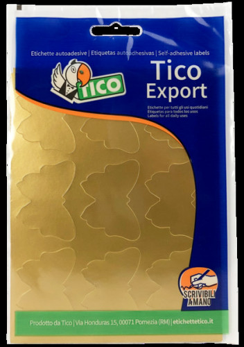 TICO - PAQUETE 10 HOJAS ETIQUETAS SATINADAS ORO 48X36 MM (Ref.E-GL-4836)