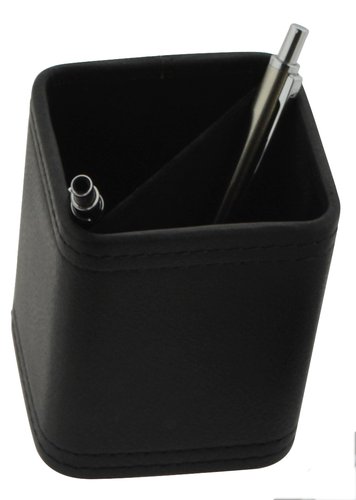 TOMAS CARNERO - PORTA LAPICES CUADRADO POLIPIEL 8x8x11,5 CM. NEGRO (Ref.REF. 9)