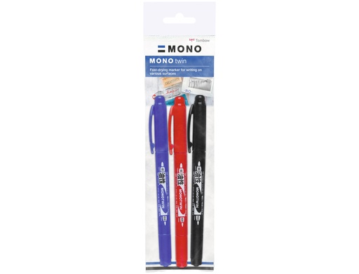 TOMBOW - ROTULADOR MONO TWIN PERMANENTE CON DOBLE PUNTA FINA Y GRUESA. NEGRO. (Ref.OS-TME33)