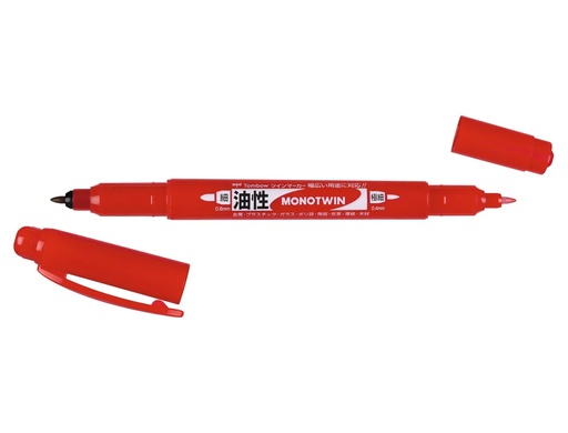 TOMBOW - ROTULADOR MONO TWIN PERMANENTE CON DOBLE PUNTA FINA Y GRUESA. ROJO. (Ref.OS-TME25)