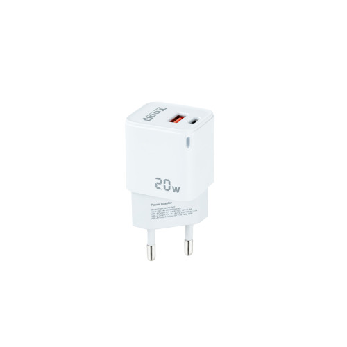 TOOQ - Cargador pared USB-C/PD+USB-A/QC 20W (Ref.TQWC-QCPD20WT)