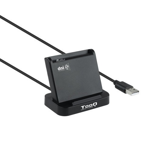 TOOQ - Lector de Tarjetas Inteligentes DNIe VISION USB 2.0, Negro (Ref.TQR-220B)
