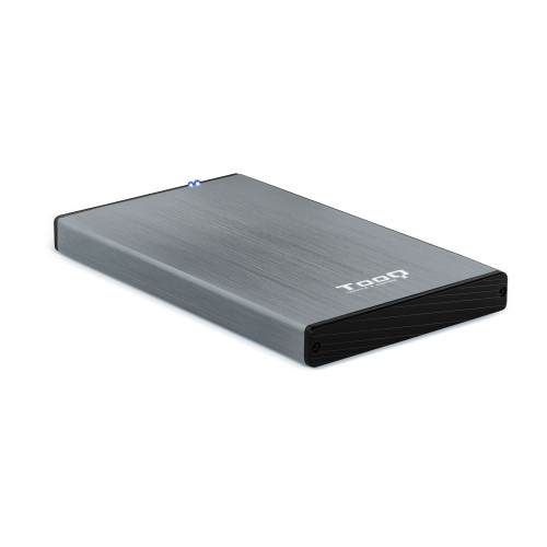 TOOQ - caja para disco duro externo Caja de disco duro (HDD) Negro, Gris 2.5" (Ref.TQE-2527G)
