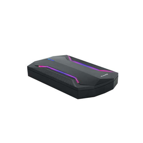 TOOQ - caja para disco duro externo Carcasa de disco duro/SSD Negro 2.5" (Ref.TQE-2599RGB)