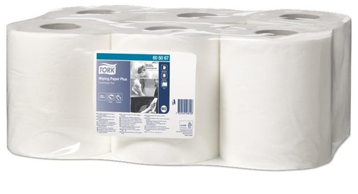 TORK - PAPEL DE SECADO EXTRA 2 CAPAS 120M X 20,5CM GOFRADO BLANCO - PACK 6 ROLLOS (Ref.605067)