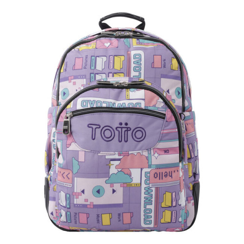TOTTO - MOCHILA ESCOLAR MORADO CIBER - CRAYOLES (Ref.MA04ECO029-2210N-2QI)