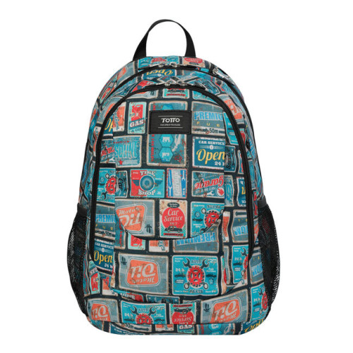 TOTTO - MOCHILA JUVENIL ESO Y BACHILLERATO MULTIUSIOS SELLOS VIAJES (Ref.MA04SUP002-2010G-0W6)