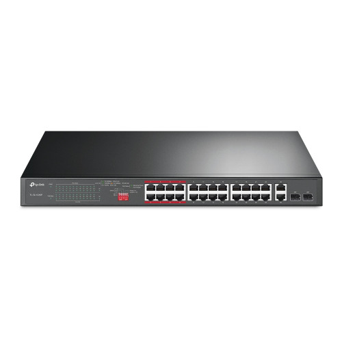 TP-LINK - 26-Port 10/100Mbps + 2-Port Gigabit Unmanaged PoE Switch (Ref.TL-SL1226P)