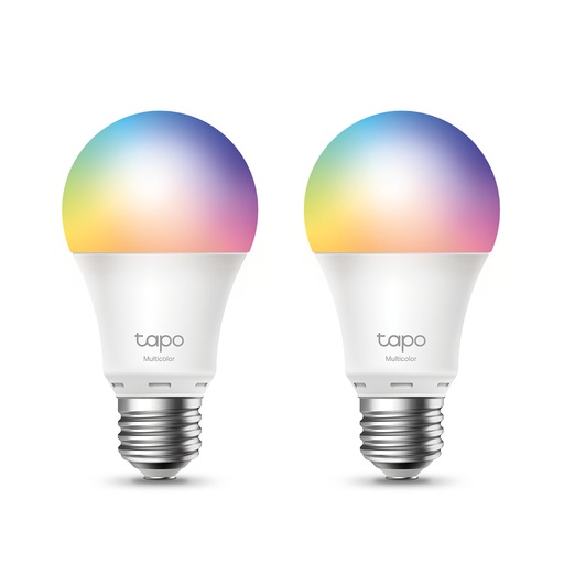 TP-LINK - Tapo L530E(2-pack) Bombilla inteligente 8,7 W Metálico, Blanco Wi-Fi (Ref.TAPO L530E(2-PACK))