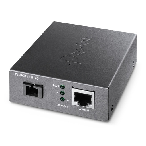 TP-LINK - convertidor de medio 100 Mbit/s Monomodo Negro (Ref.TL-FC111B-20)