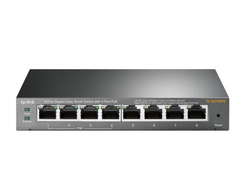 TP-LINK - No administrado Gigabit Ethernet (10/100/1000) Energía sobre Ethernet (PoE) Negro (Ref.TL-SG108PE)