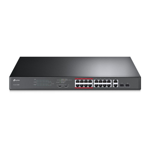 TP-LINK - No administrado Gigabit Ethernet (10/100/1000) Energía sobre Ethernet (PoE) Negro (Ref.TL-SL1218MP)